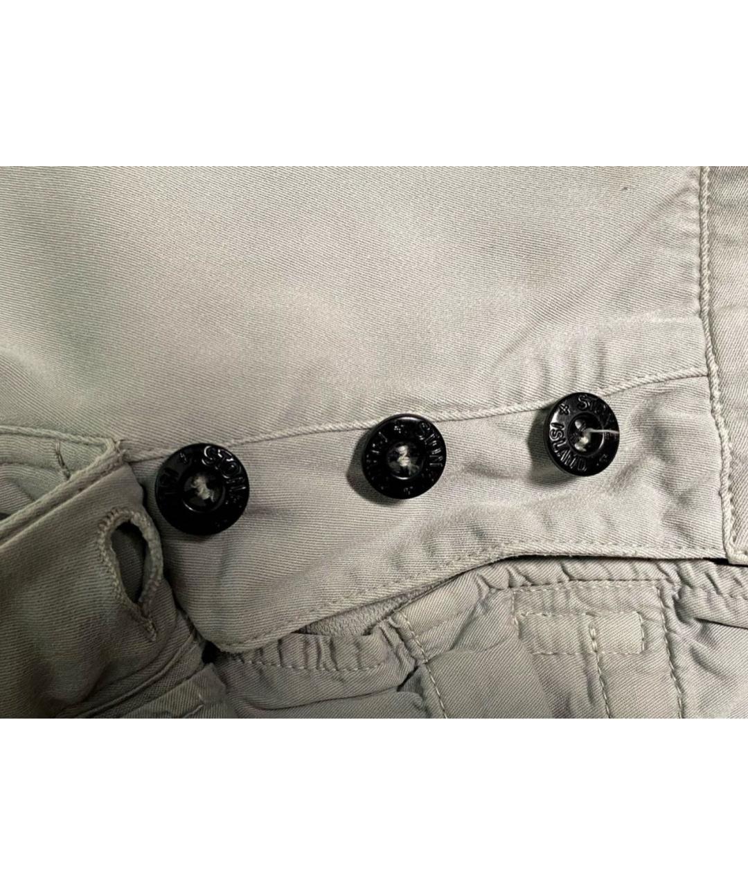 STONE ISLAND Белые хлопко-эластановые брюки чинос, фото 5