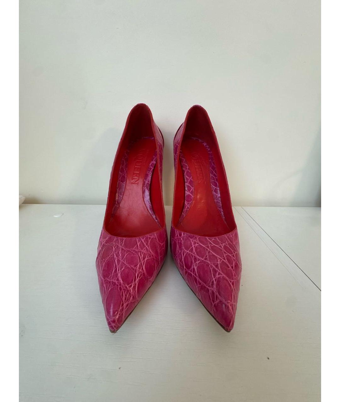 ALEXANDER MCQUEEN Фуксия кожаные туфли, фото 2
