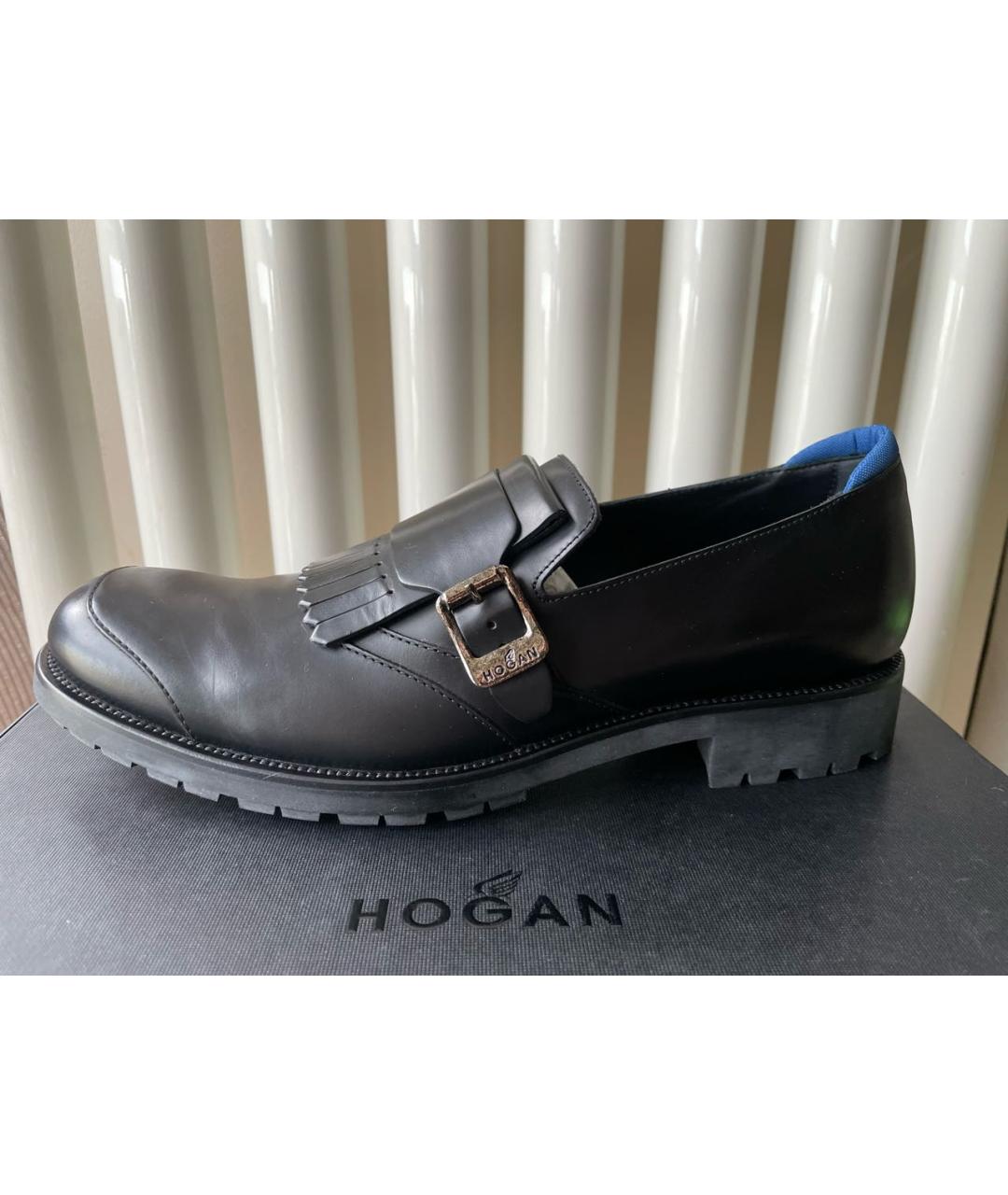 HOGAN Черные кожаные лоферы, фото 8