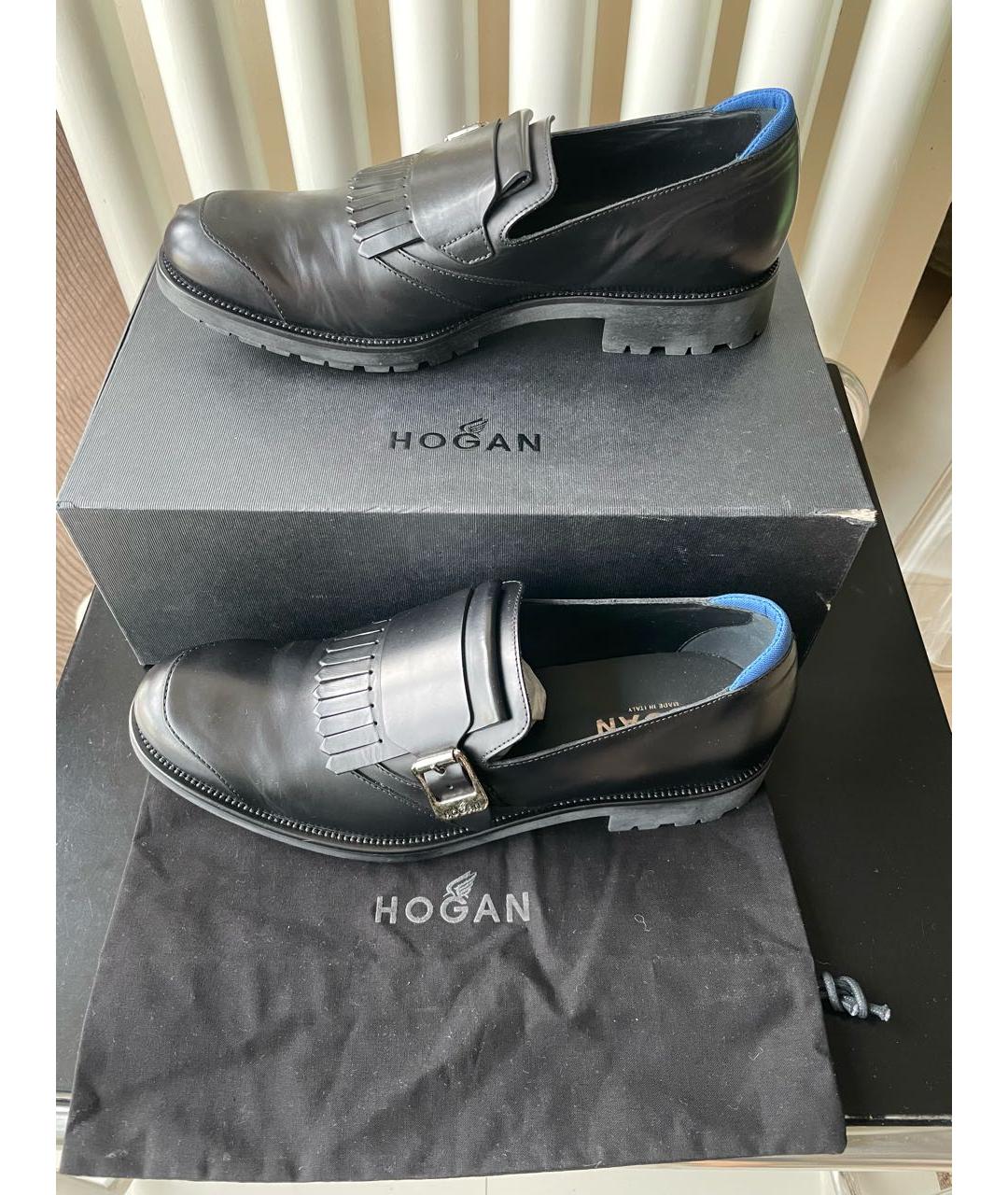 HOGAN Черные кожаные лоферы, фото 6
