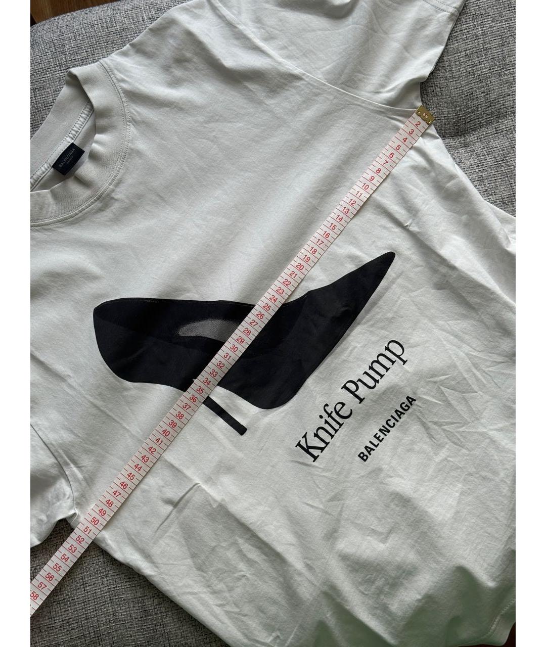 BALENCIAGA Белая хлопковая футболка, фото 5
