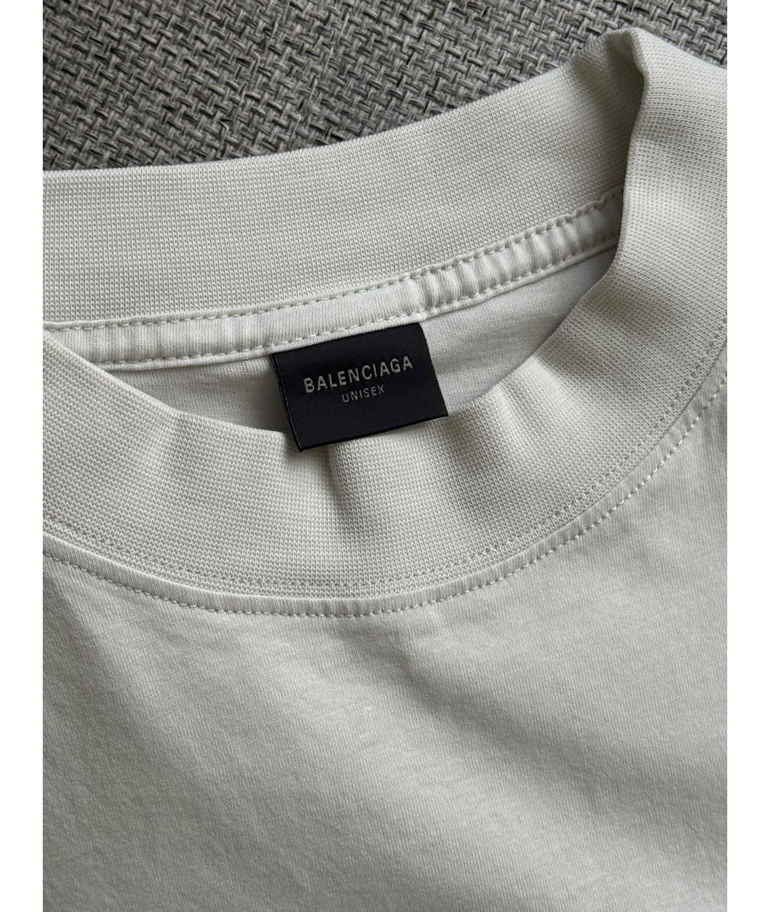 BALENCIAGA Белая хлопковая футболка, фото 7