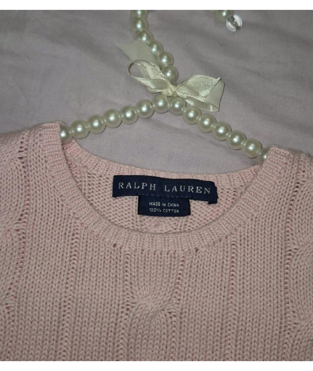 RALPH LAUREN Розовый хлопковый джемпер / свитер, фото 3
