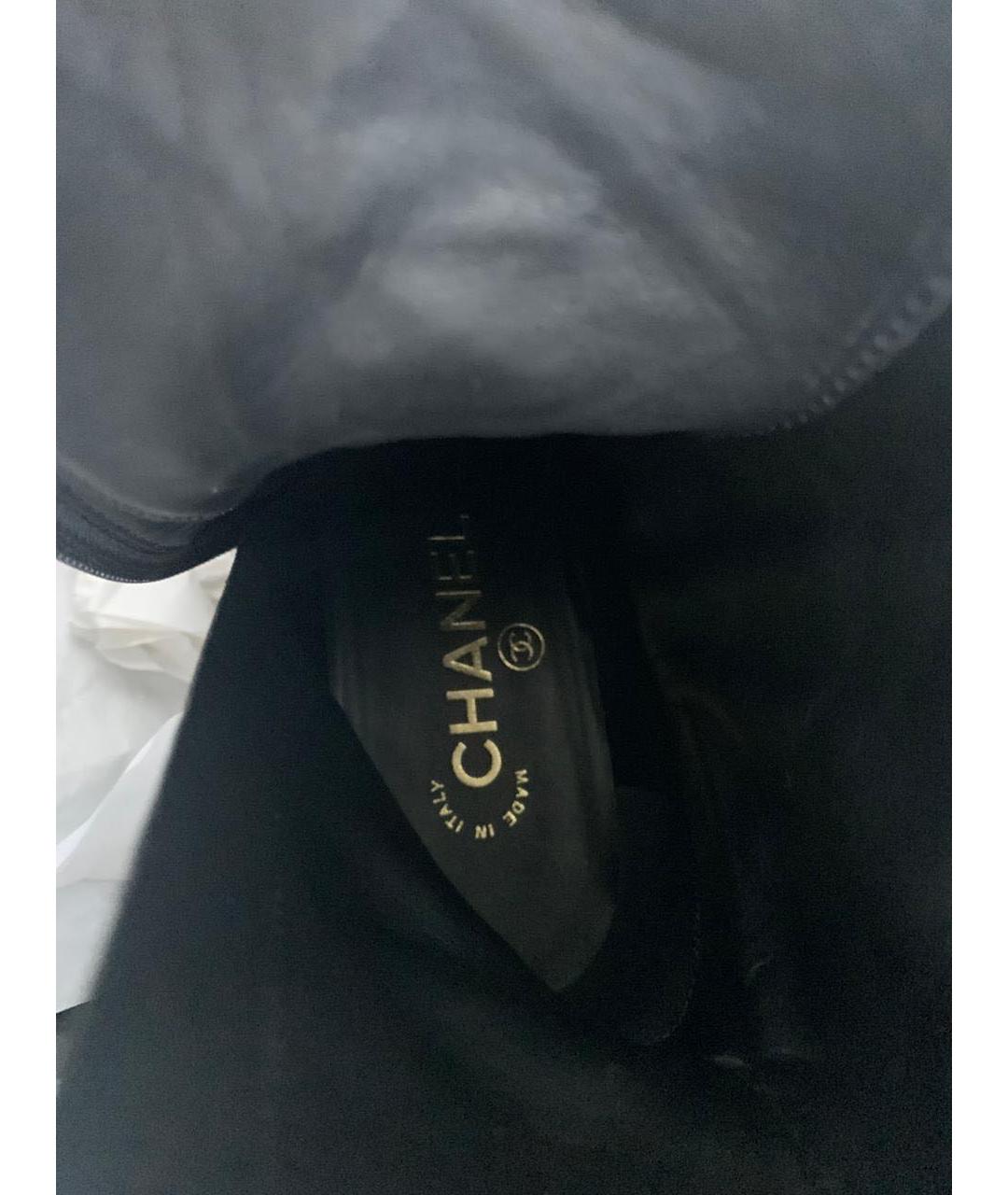 CHANEL Черные кожаные ботинки, фото 4