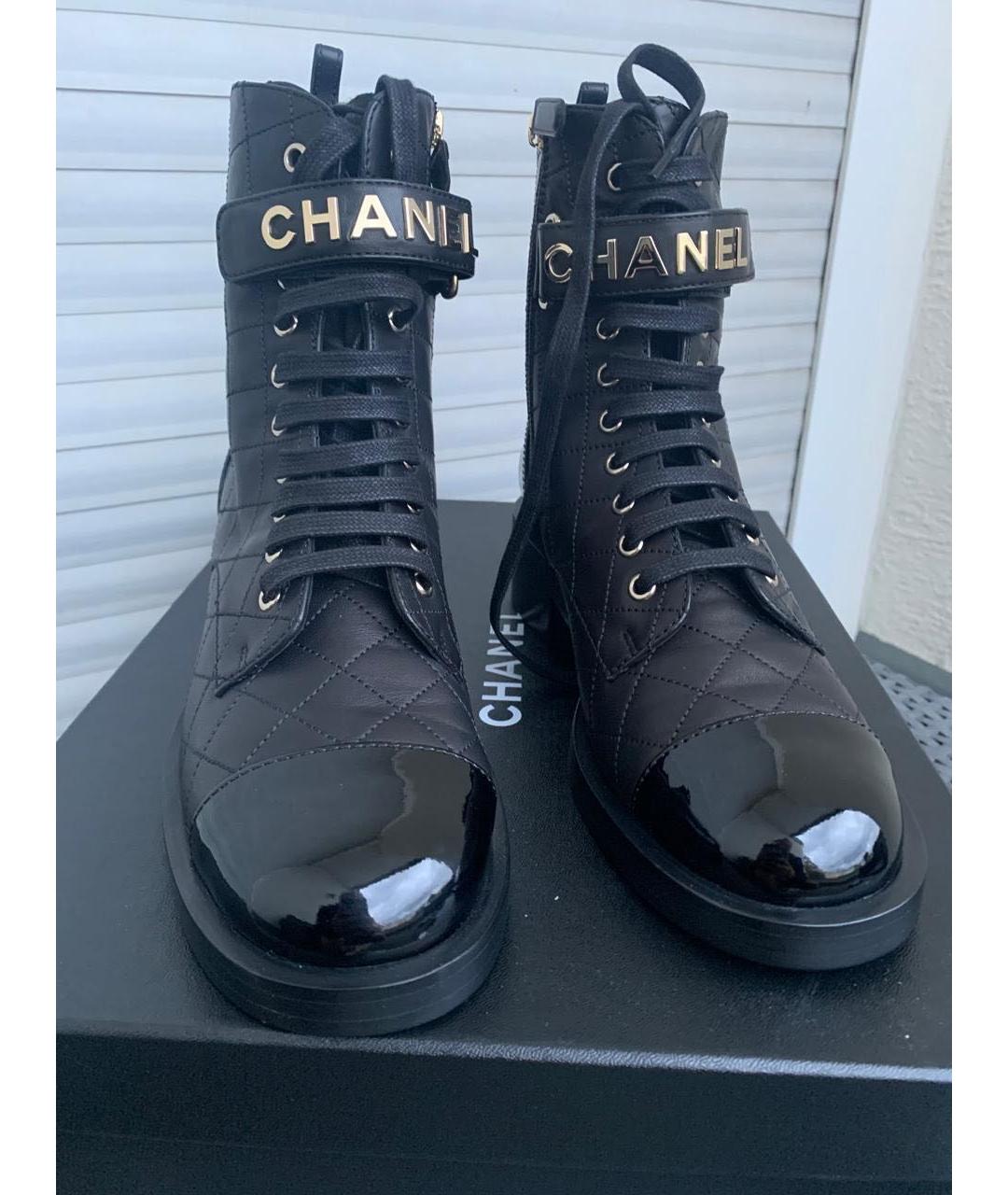 CHANEL Черные кожаные ботинки, фото 2