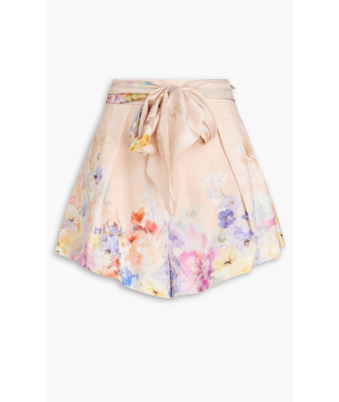 ZIMMERMANN Розовые льняные шорты, фото 4