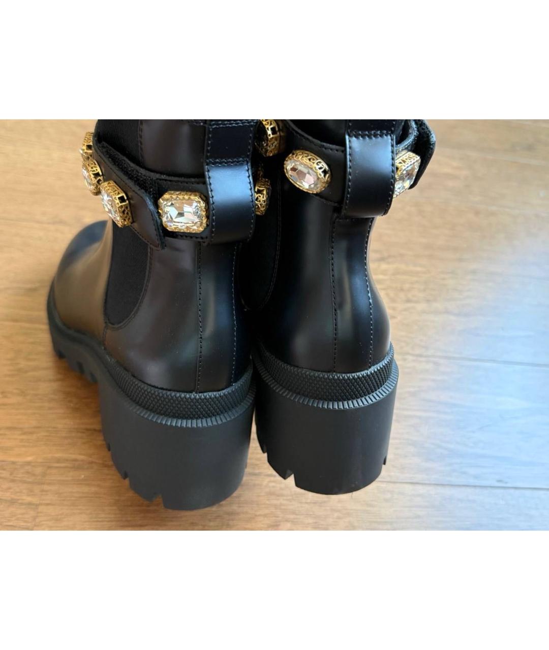GUCCI Черные кожаные полусапоги, фото 6