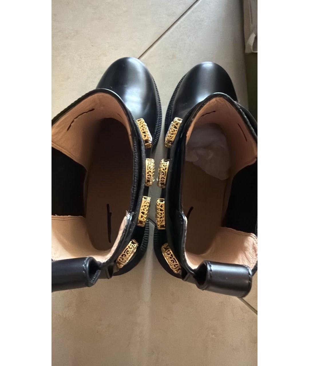 GUCCI Черные кожаные полусапоги, фото 3