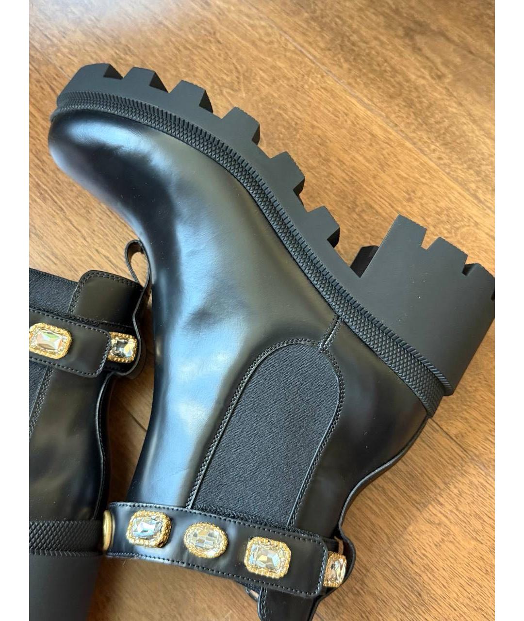 GUCCI Черные кожаные полусапоги, фото 4