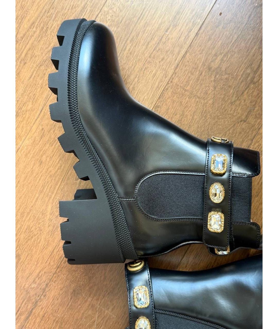 GUCCI Черные кожаные полусапоги, фото 5