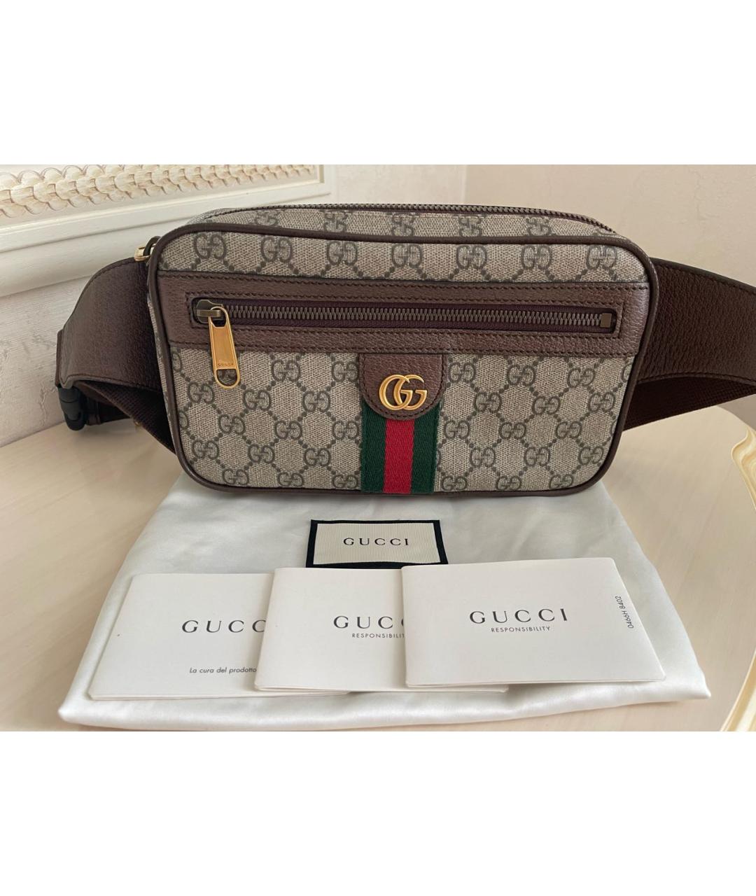 GUCCI Бежевая поясная сумка, фото 9