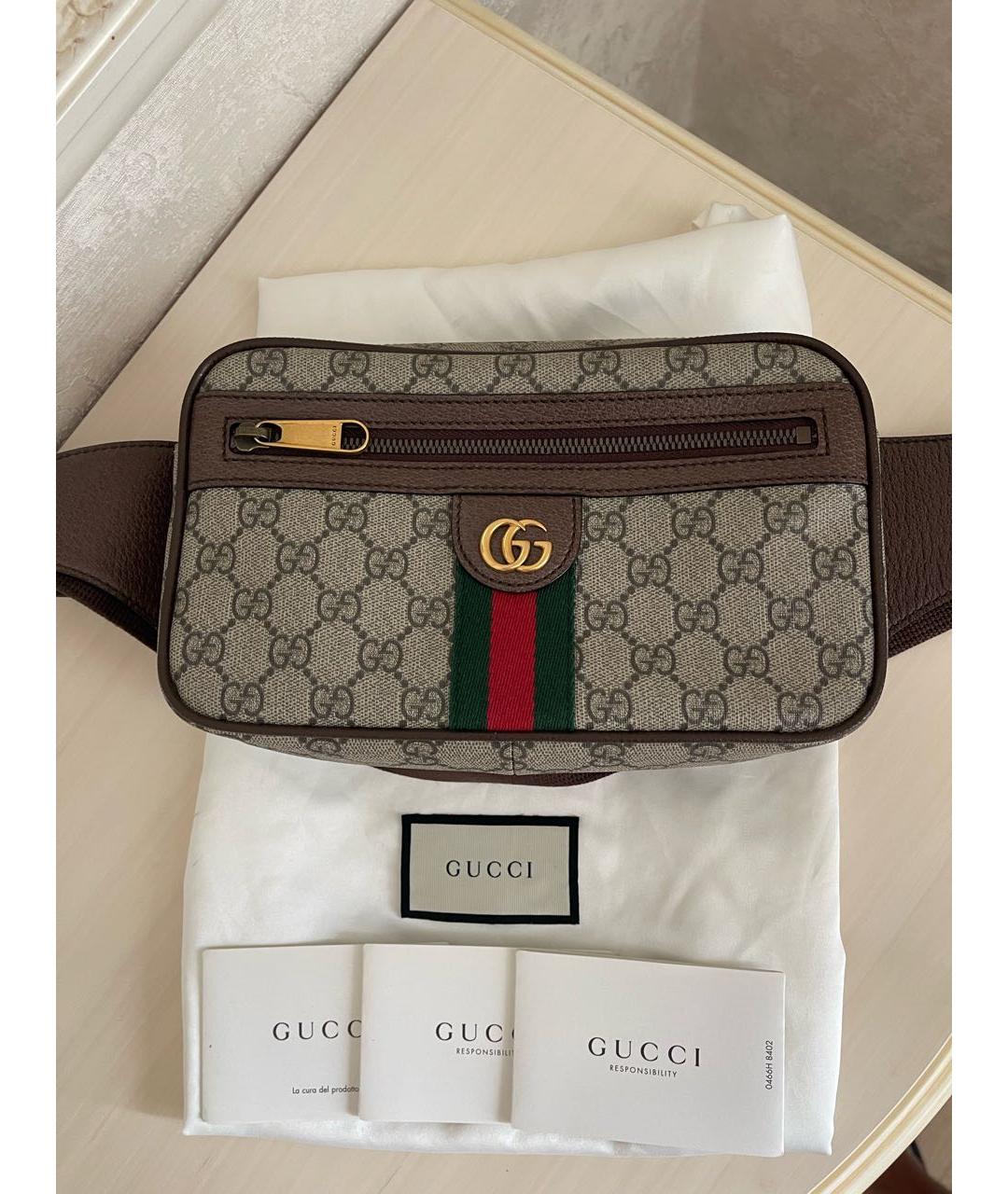 GUCCI Бежевая поясная сумка, фото 2