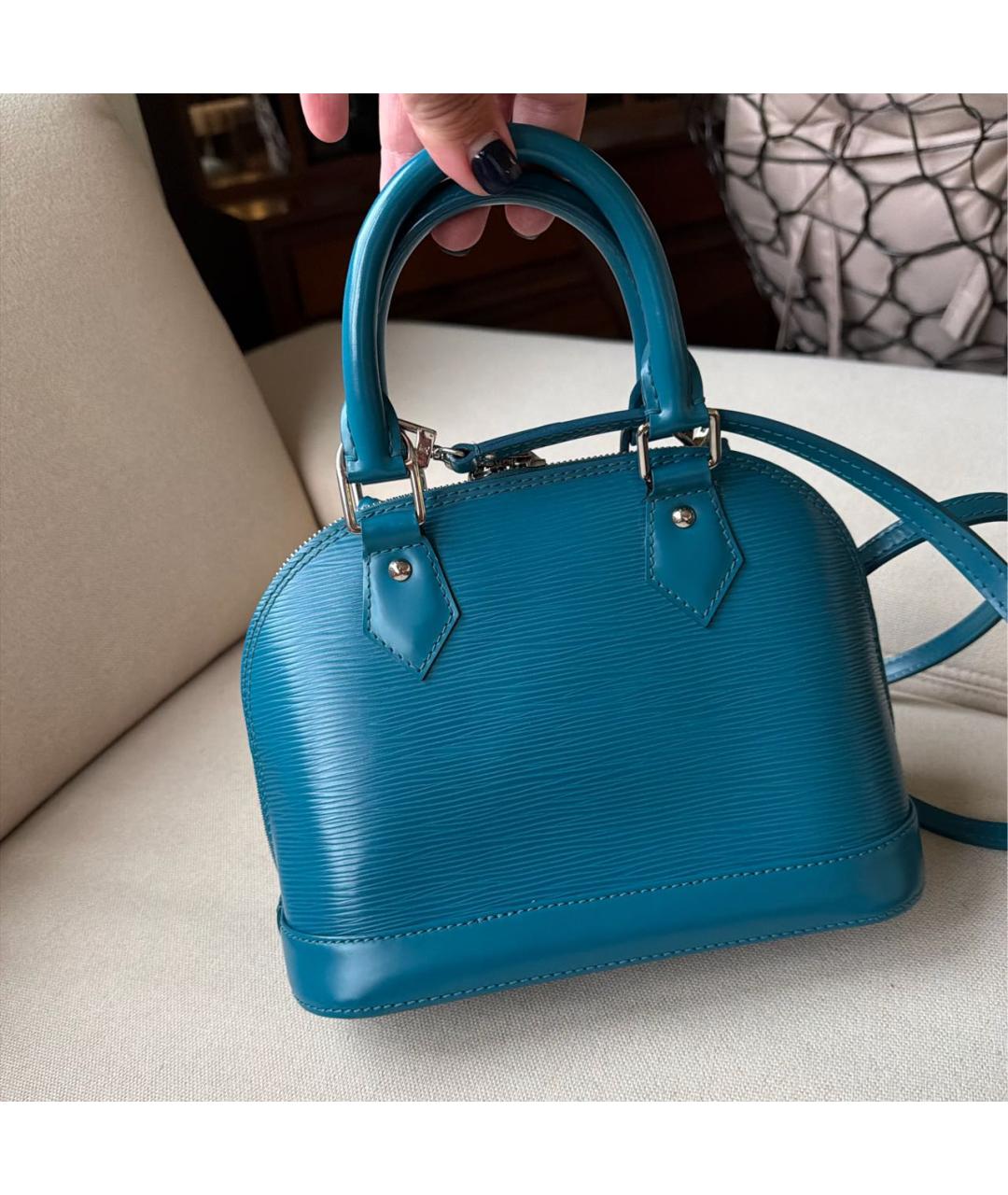 LOUIS VUITTON Бирюзовая кожаная сумка через плечо, фото 2