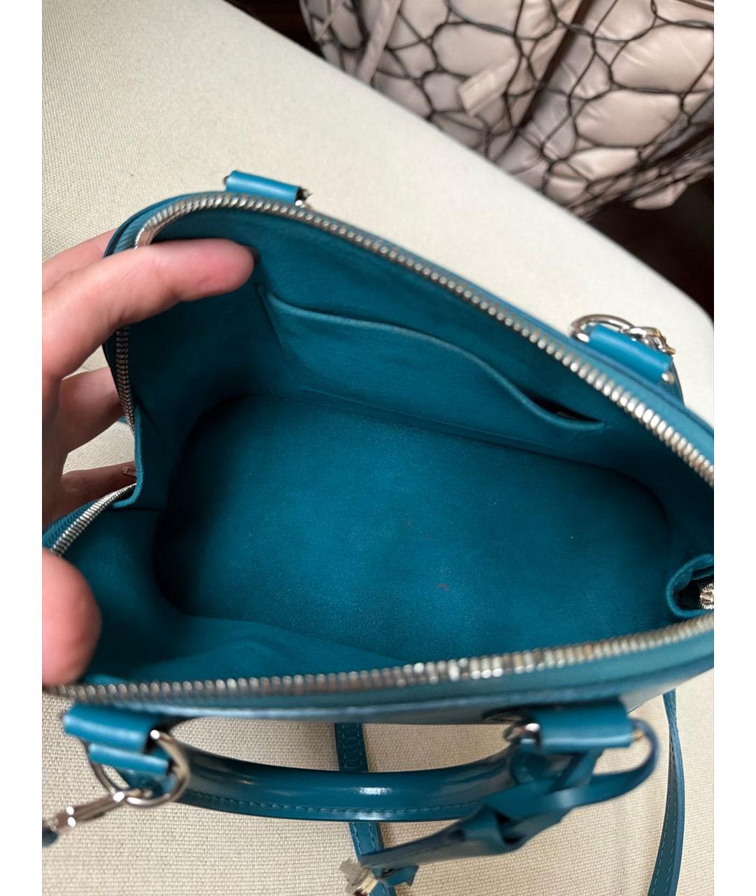 LOUIS VUITTON Бирюзовая кожаная сумка через плечо, фото 7