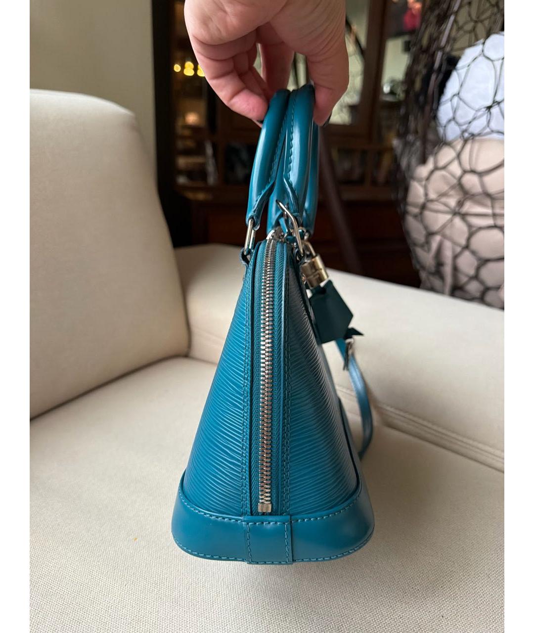 LOUIS VUITTON Бирюзовая кожаная сумка через плечо, фото 4