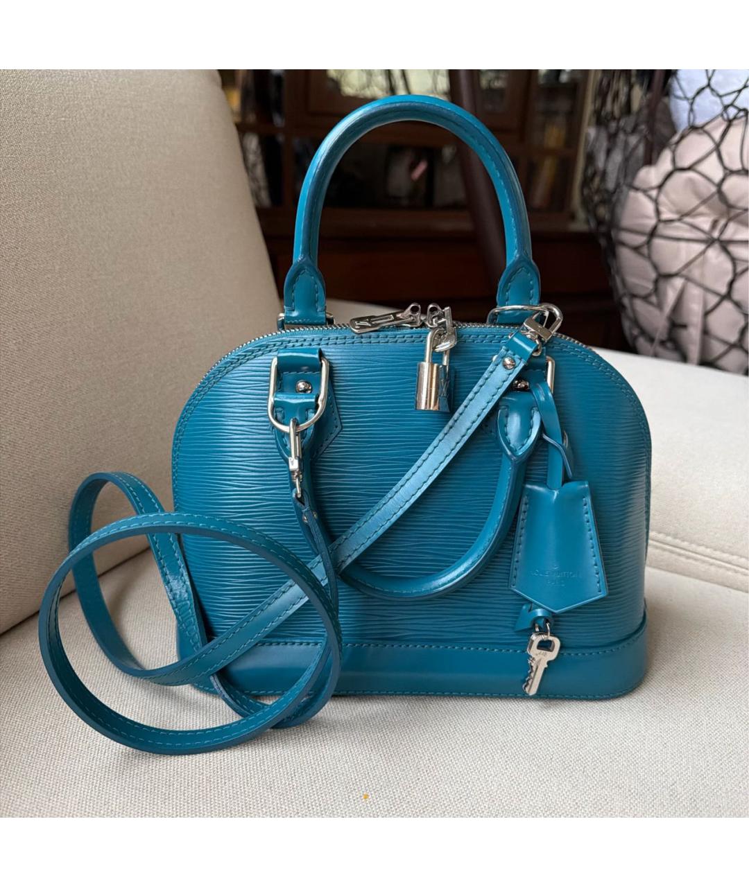 LOUIS VUITTON Бирюзовая кожаная сумка через плечо, фото 9