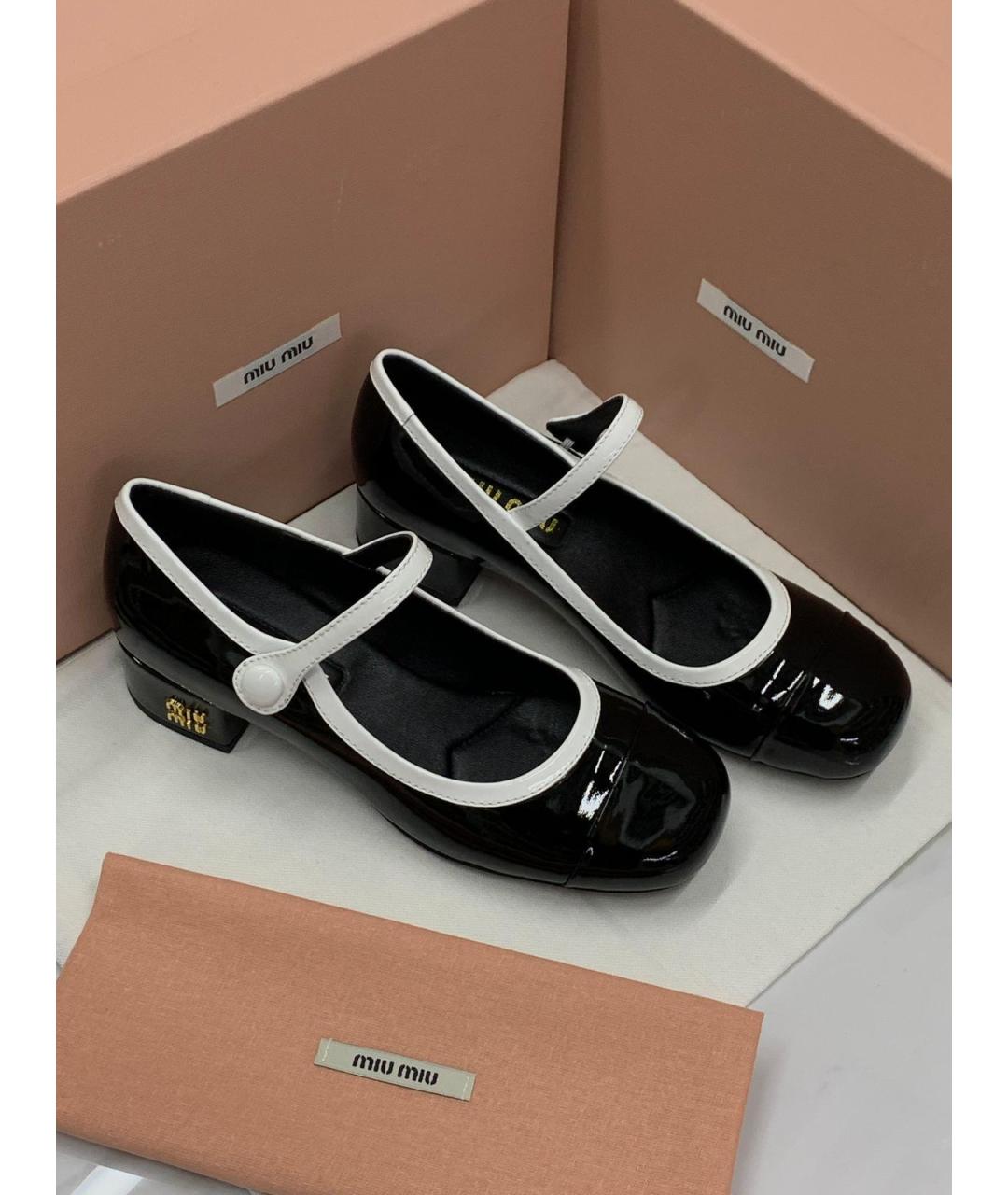 MIU MIU Черные туфли из лакированной кожи, фото 2