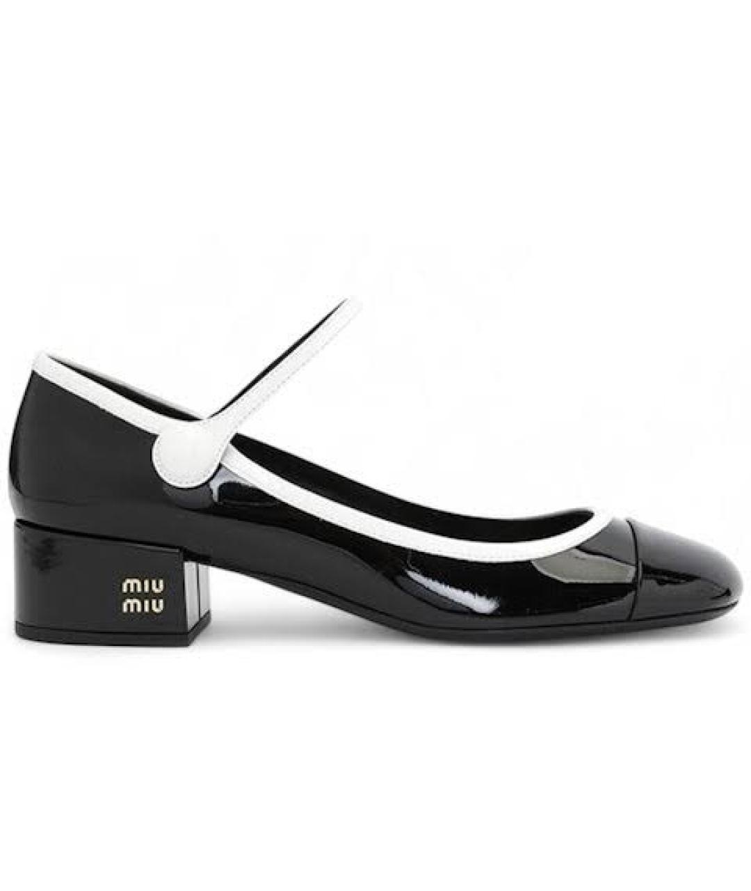 MIU MIU Черные туфли из лакированной кожи, фото 1