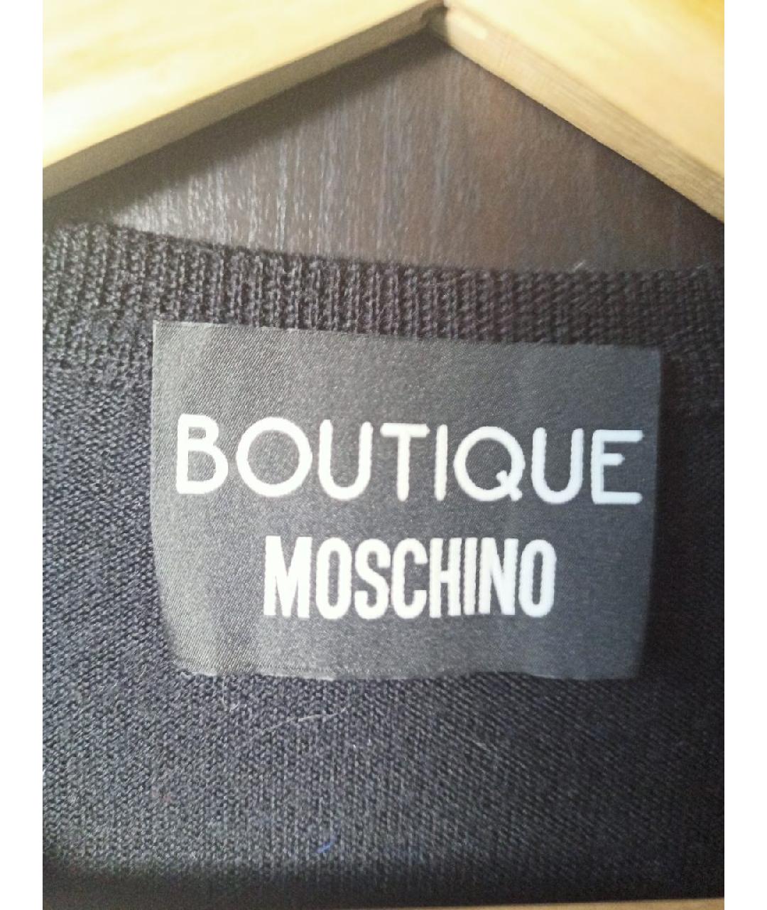 BOUTIQUE MOSCHINO Черный шерстяной кардиган, фото 5