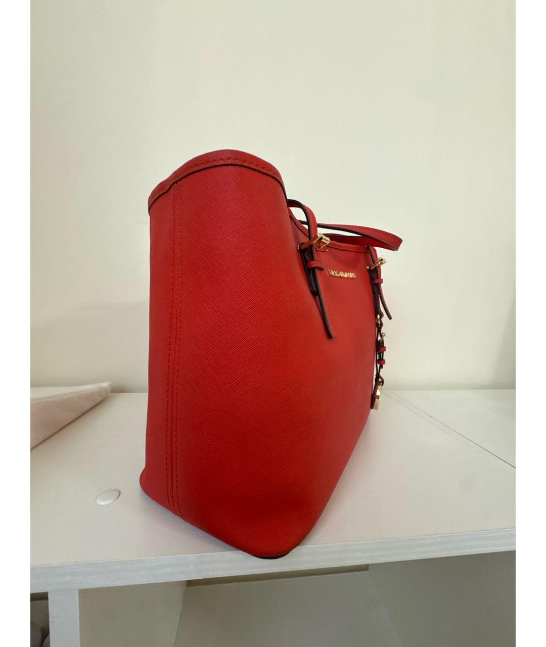 MICHAEL KORS Красная кожаная сумка тоут, фото 2