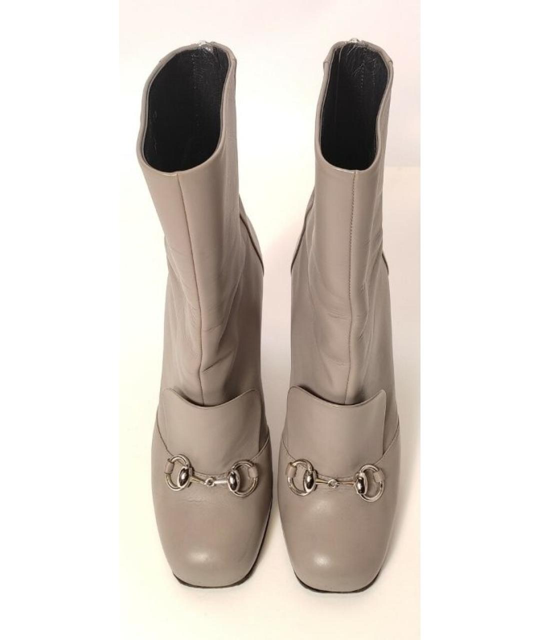 GUCCI Бежевые кожаные полусапоги, фото 3