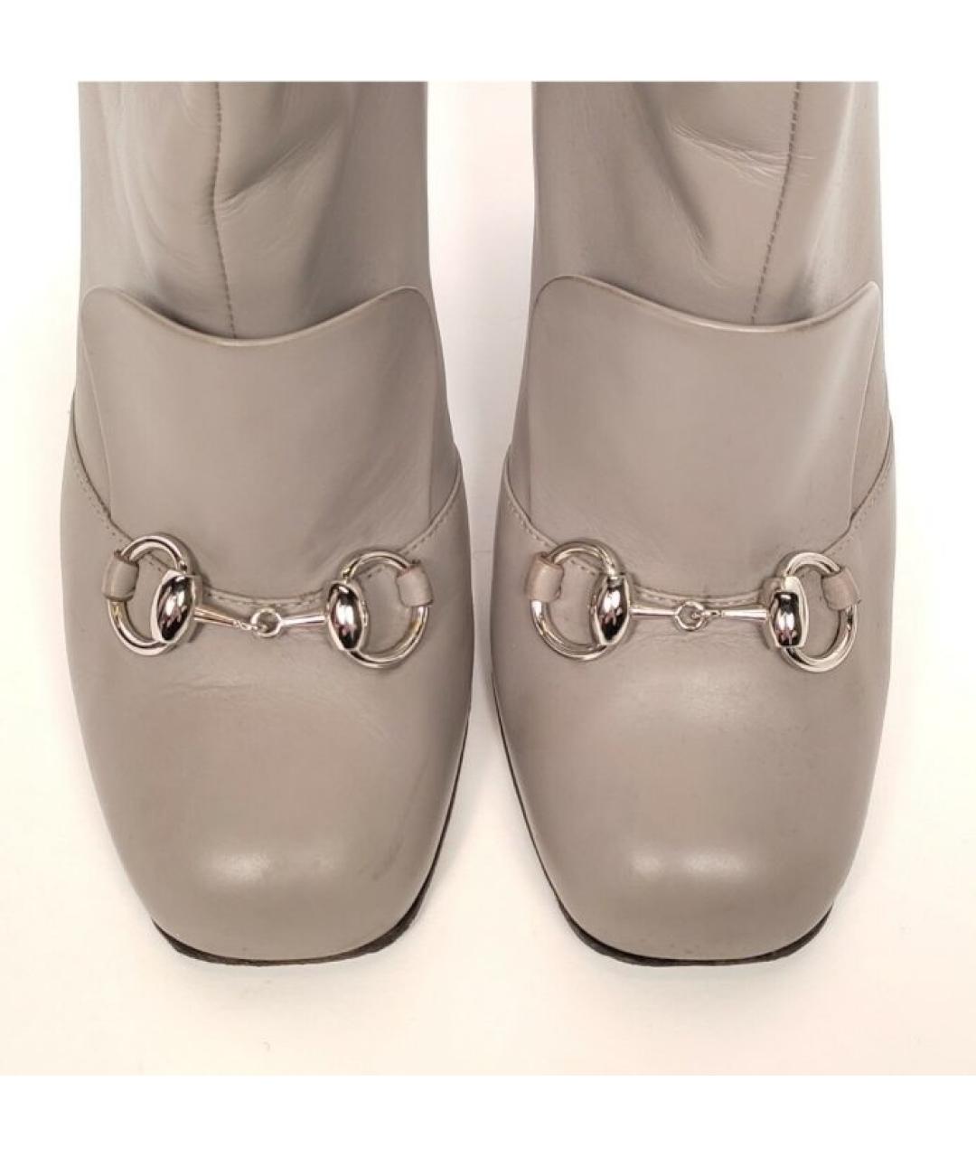 GUCCI Бежевые кожаные полусапоги, фото 4
