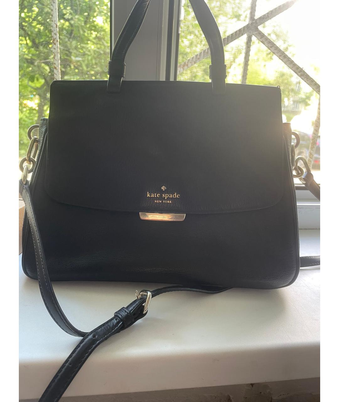 KATE SPADE Черная кожаная сумка через плечо, фото 2