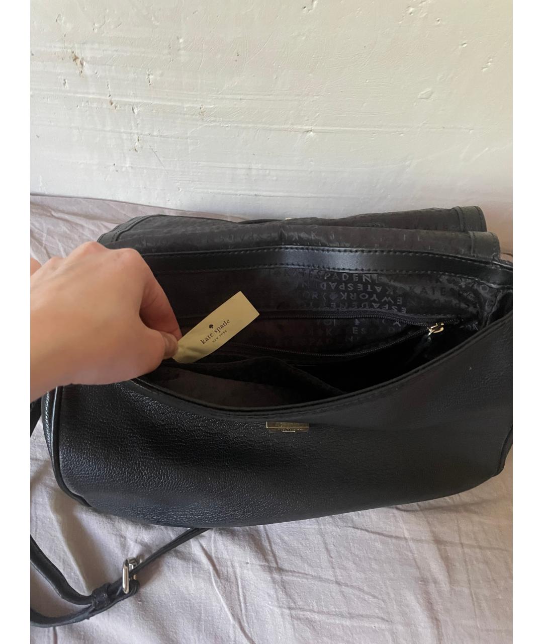 KATE SPADE Черная кожаная сумка через плечо, фото 4