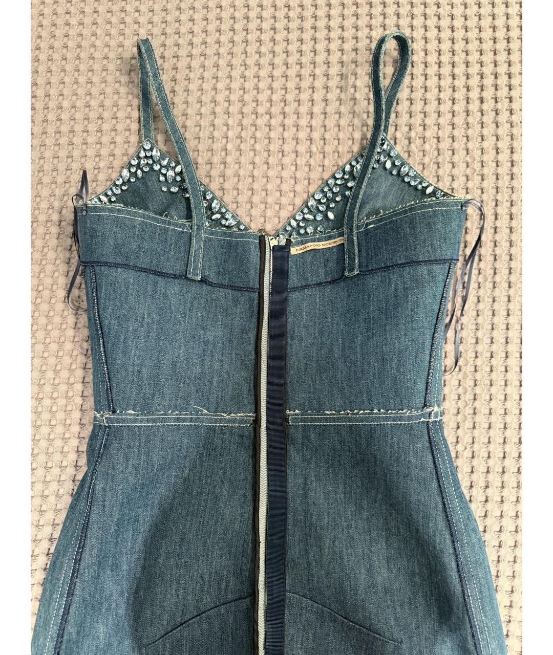 ERMANNO SCERVINO Синее деним коктейльное платье, фото 4