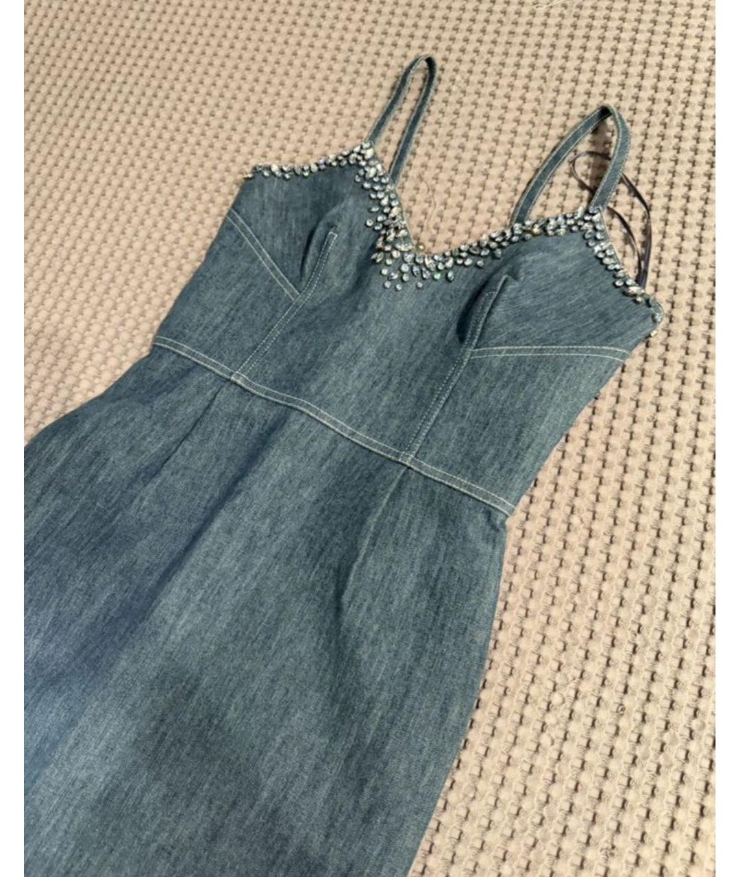 ERMANNO SCERVINO Синее деним коктейльное платье, фото 2
