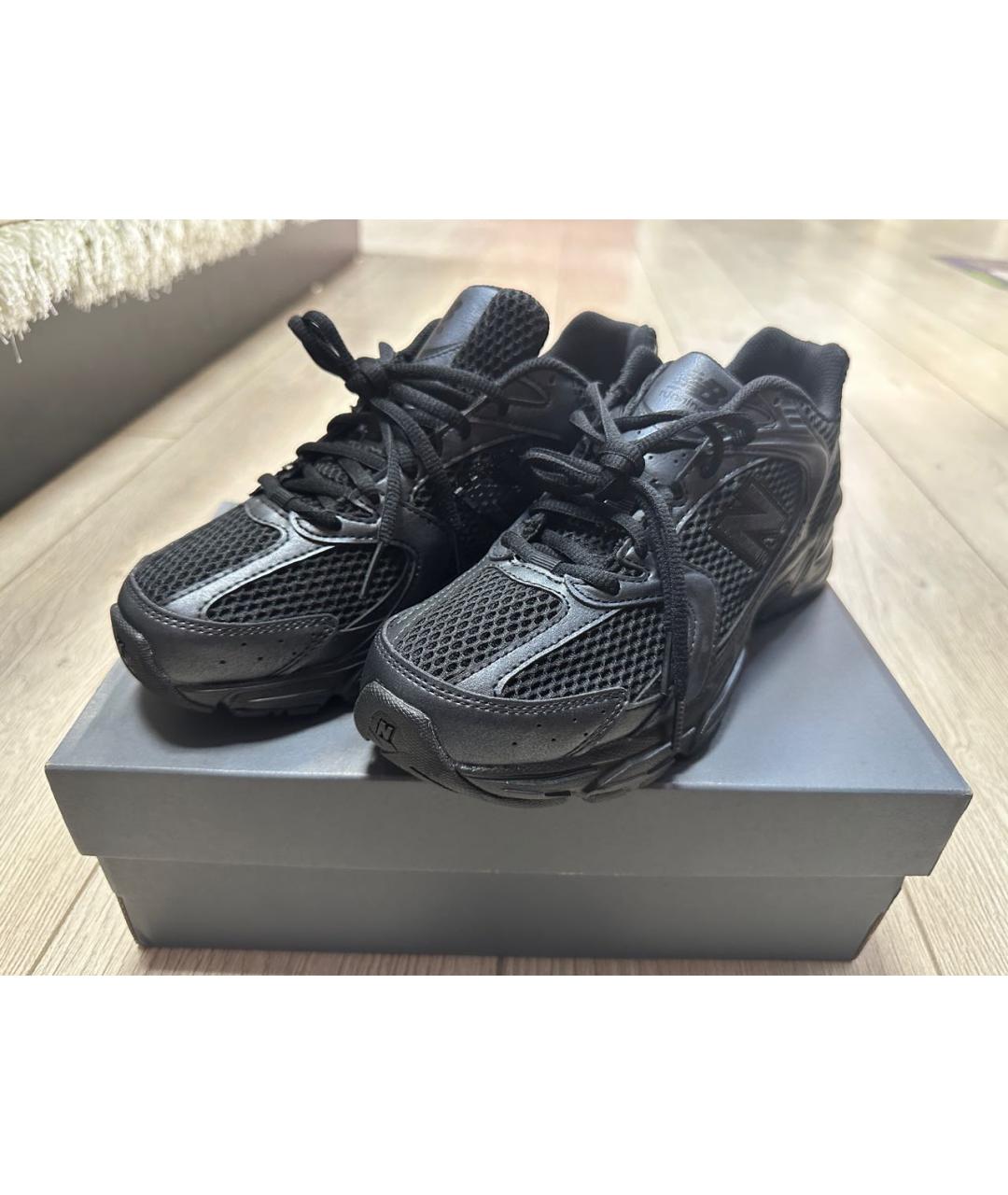 NEW BALANCE Черные низкие кроссовки / кеды из искусственной кожи, фото 6