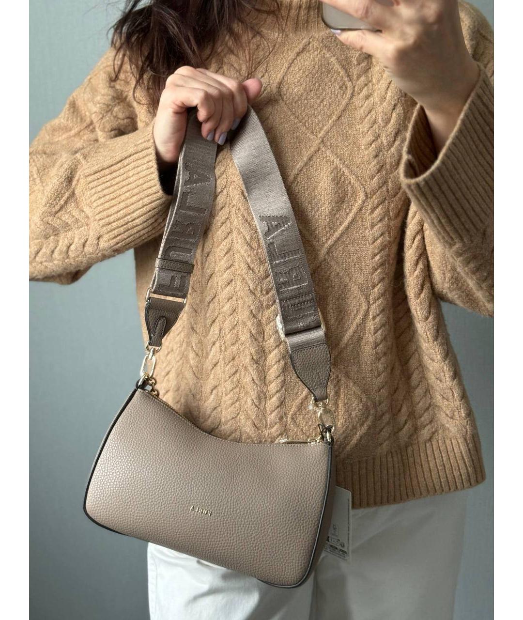 FURLA Бежевая кожаная сумка через плечо, фото 4
