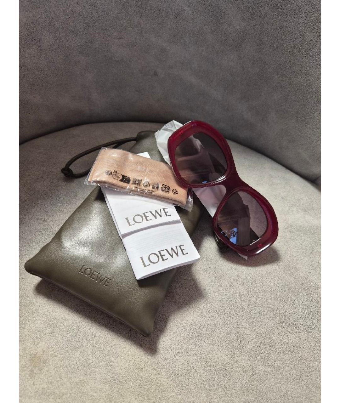 LOEWE Бордовые пластиковые солнцезащитные очки, фото 5