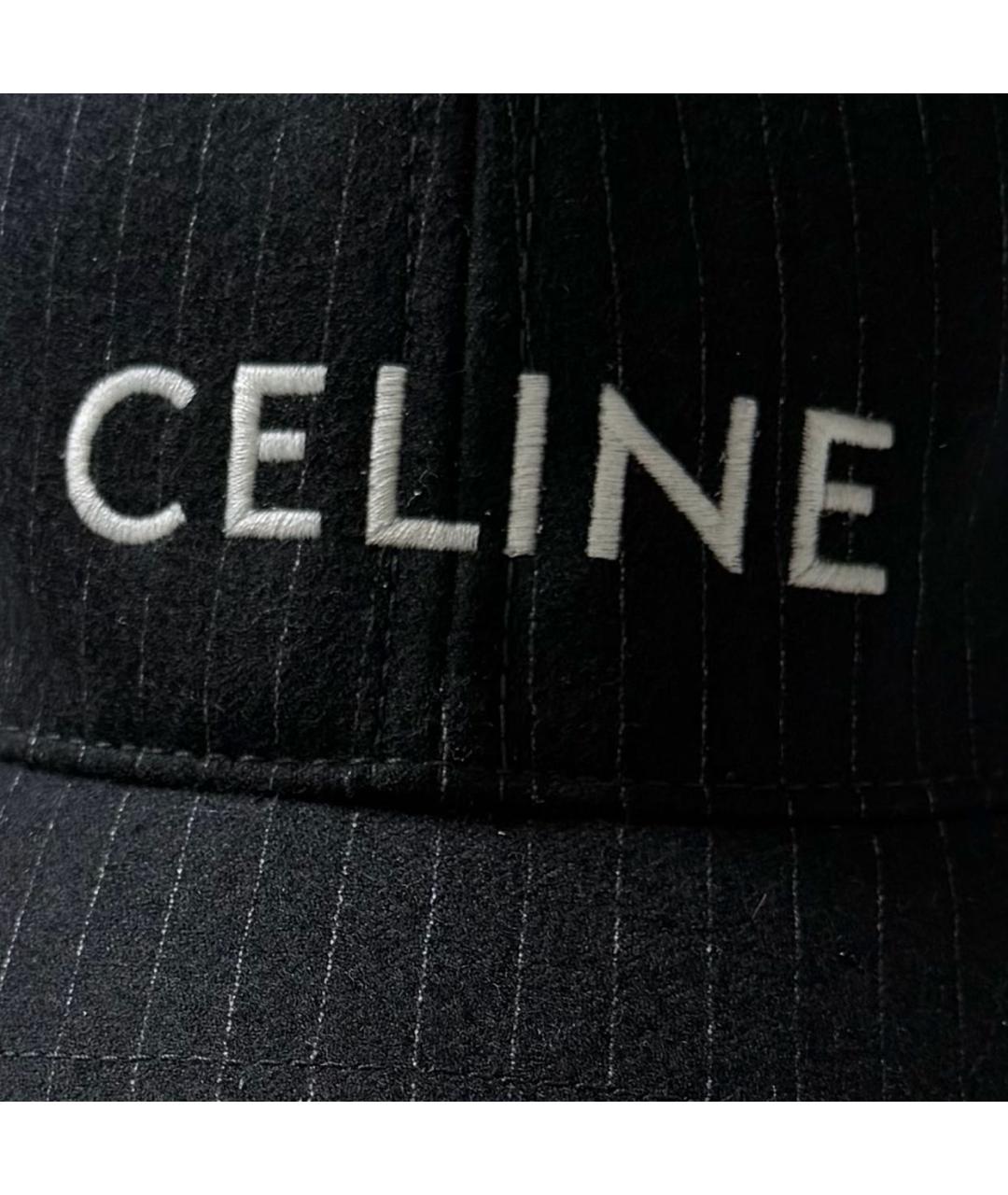 CELINE Черная хлопковая кепка, фото 4