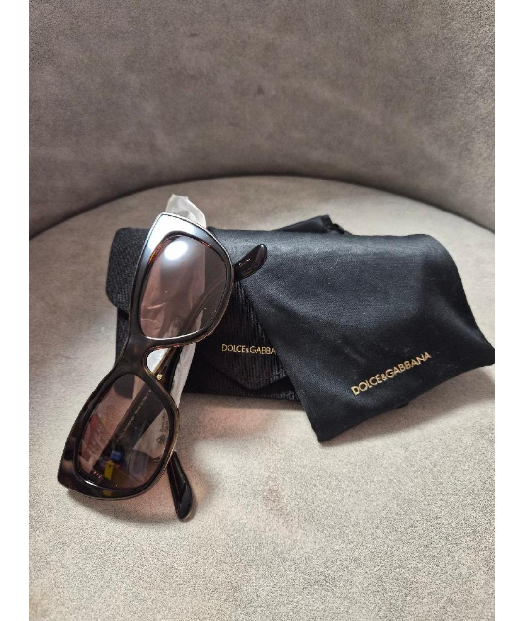 DOLCE&GABBANA Коричневые пластиковые солнцезащитные очки, фото 4