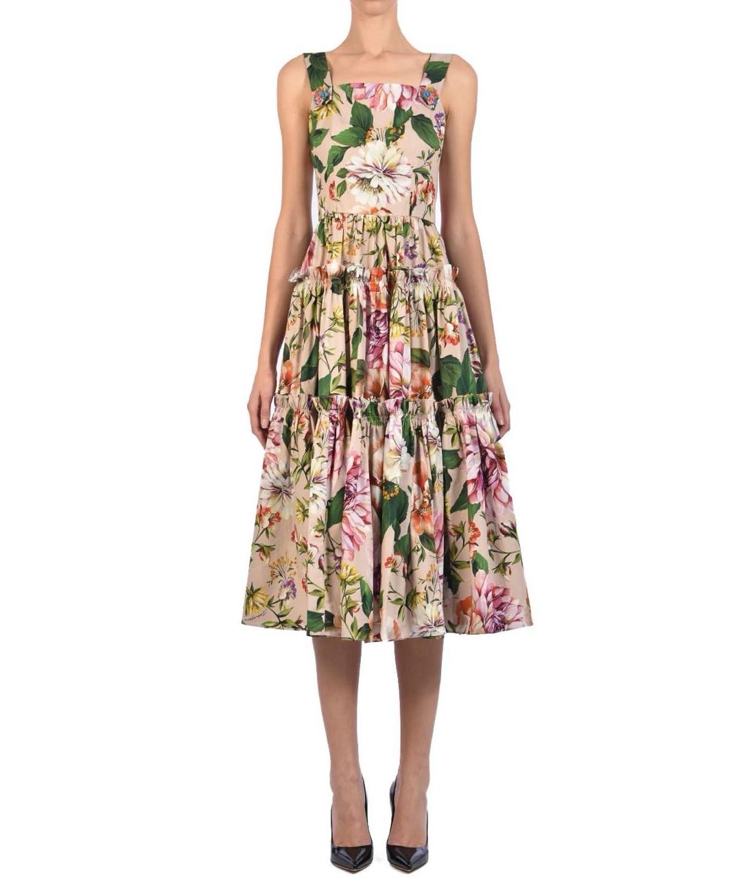 DOLCE&GABBANA Мульти хлопковое вечернее платье, фото 2
