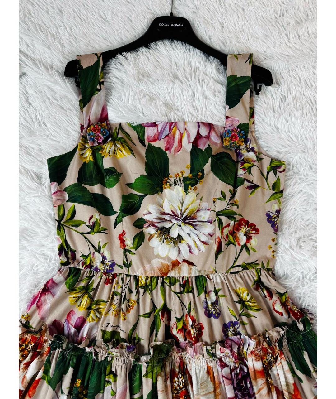 DOLCE&GABBANA Мульти хлопковое вечернее платье, фото 4