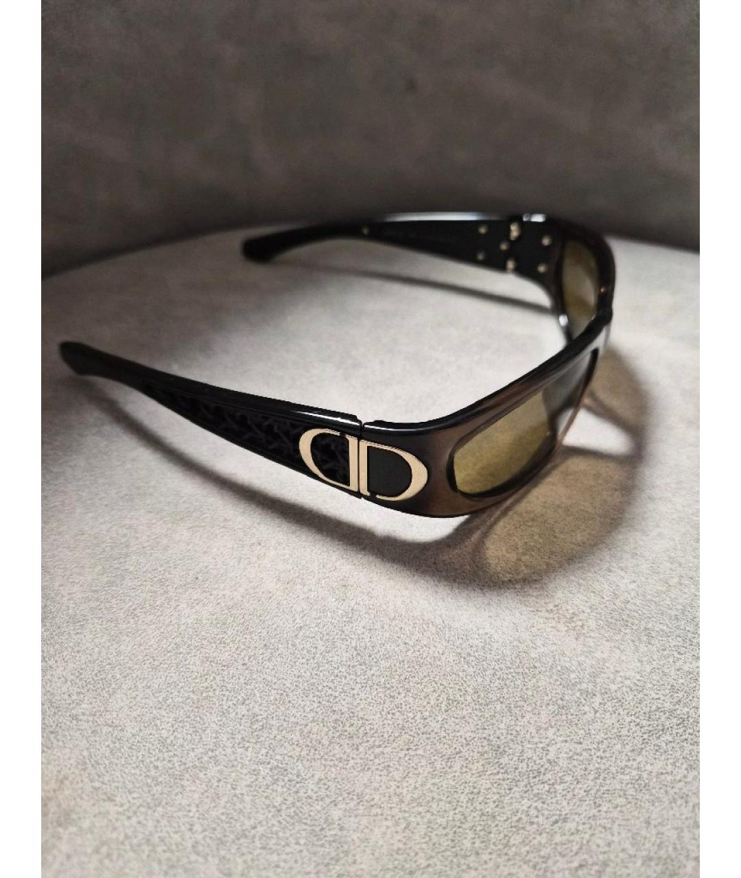 CHRISTIAN DIOR Коричневые пластиковые солнцезащитные очки, фото 2