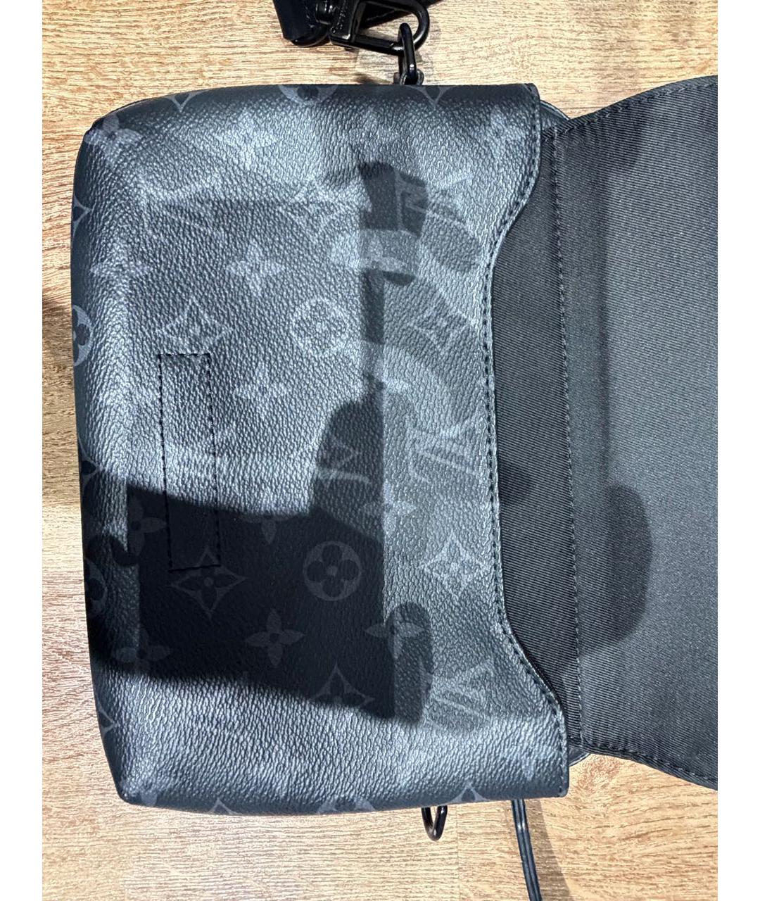 LOUIS VUITTON Черная кожаная сумка на плечо, фото 6