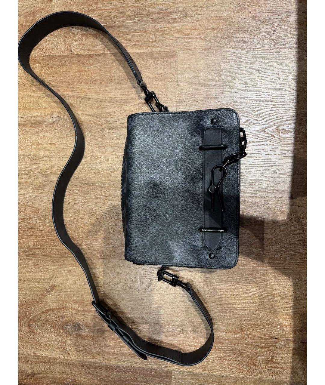 LOUIS VUITTON Черная кожаная сумка на плечо, фото 9
