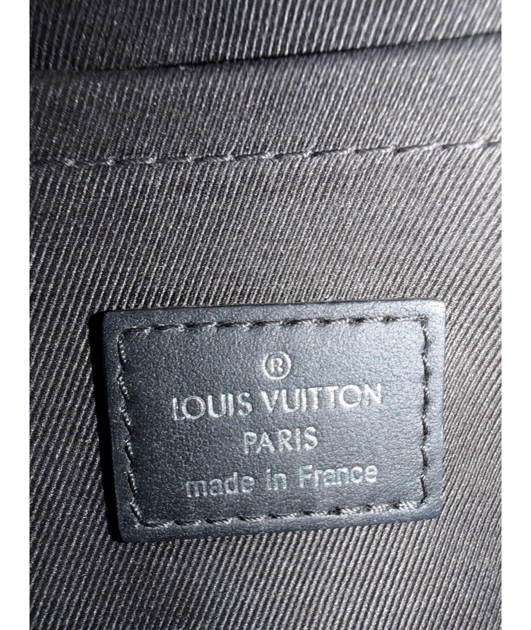 LOUIS VUITTON Черная кожаная сумка на плечо, фото 5