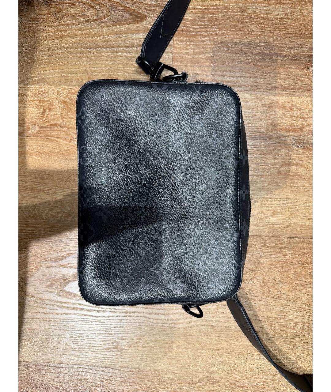 LOUIS VUITTON Черная кожаная сумка на плечо, фото 3