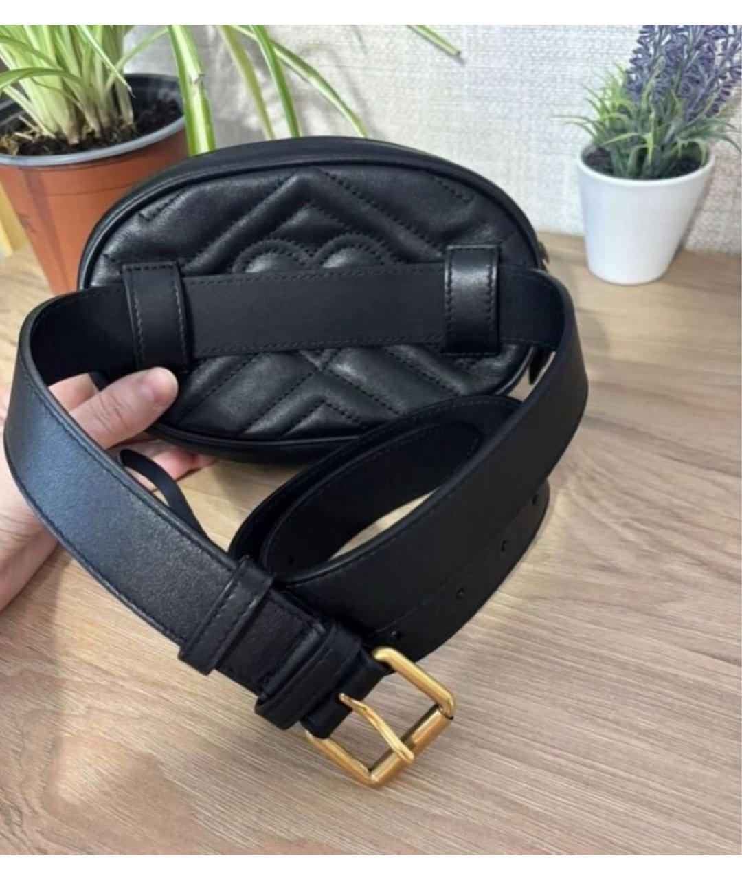 GUCCI Черная кожаная поясная сумка, фото 2