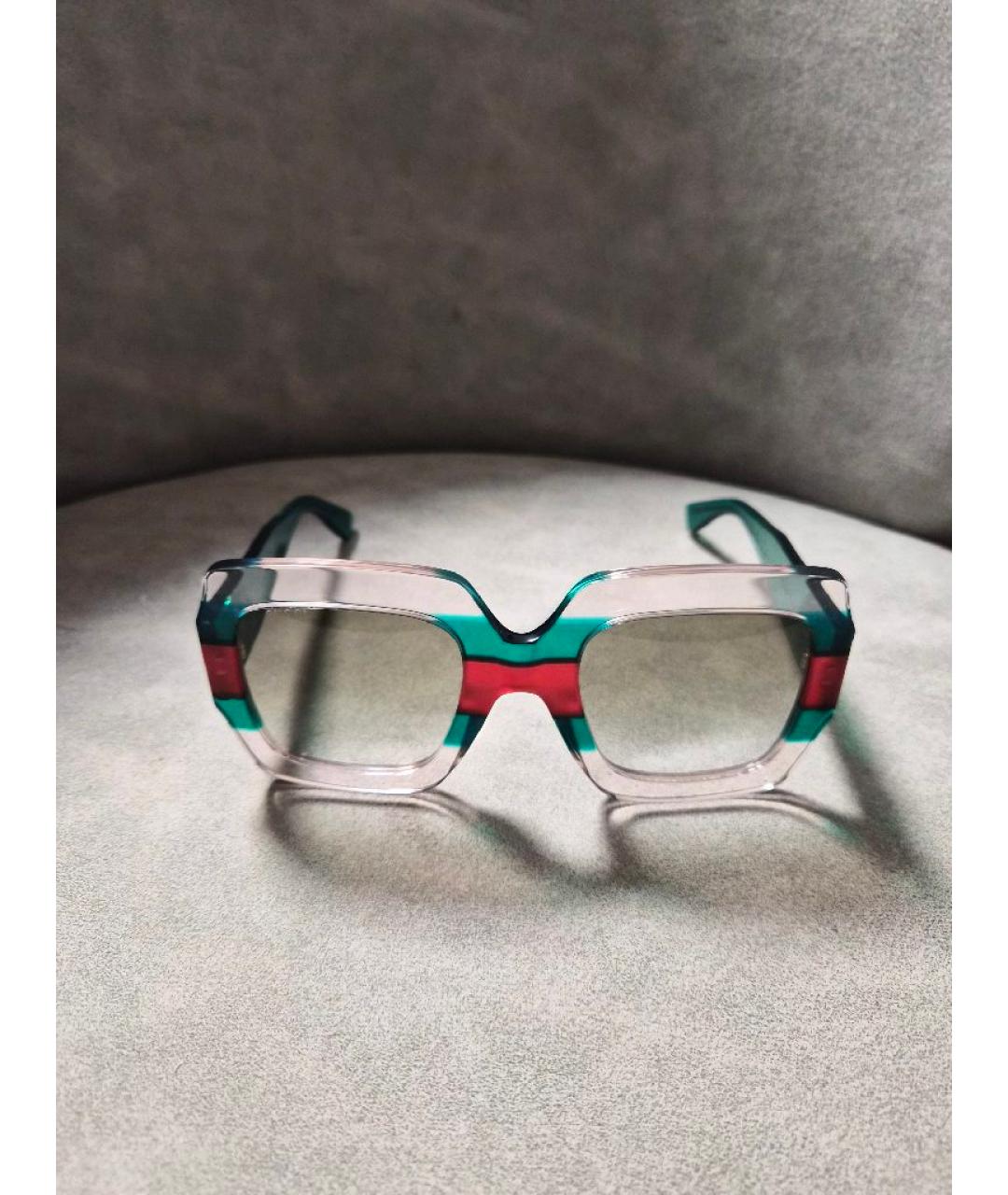 GUCCI Зеленые пластиковые солнцезащитные очки, фото 6