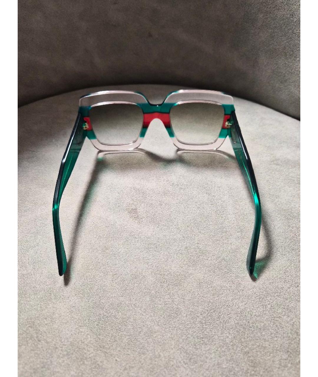 GUCCI Зеленые пластиковые солнцезащитные очки, фото 3