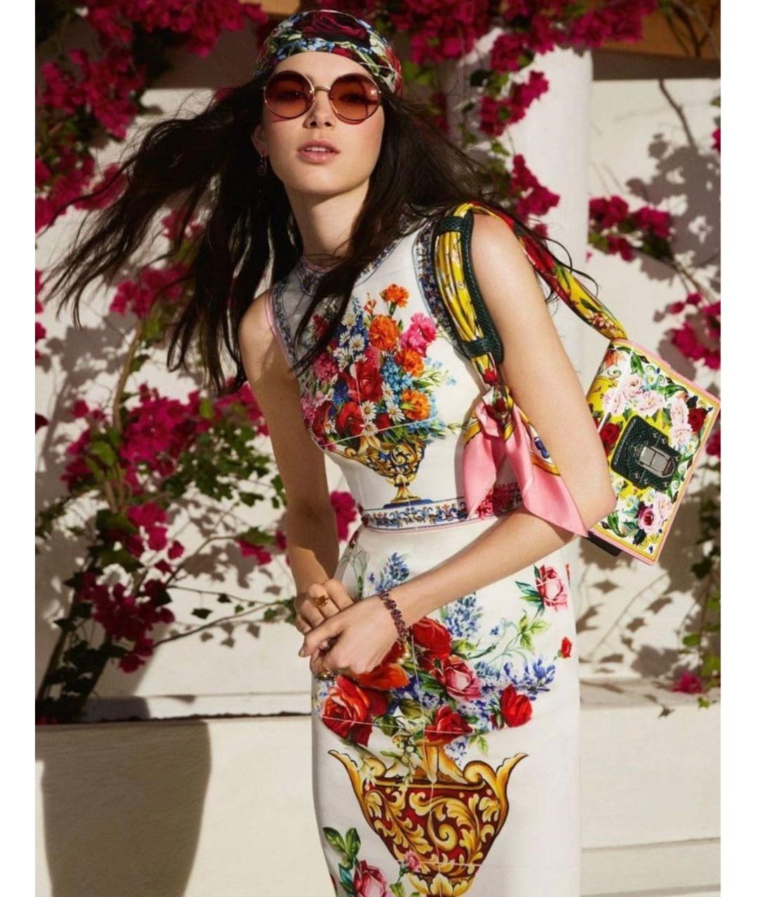 DOLCE&GABBANA Белое шелковое платье, фото 2
