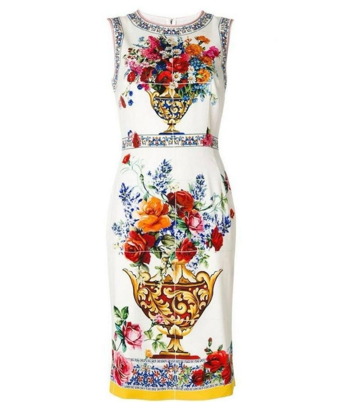 DOLCE&GABBANA Белое шелковое платье, фото 8