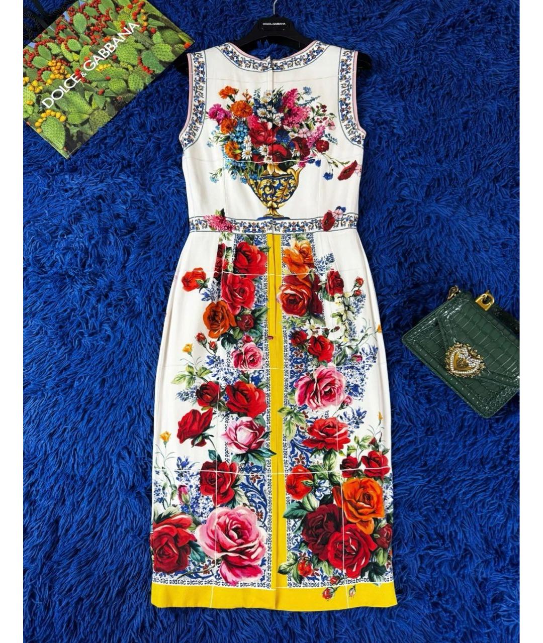 DOLCE&GABBANA Белое шелковое платье, фото 5