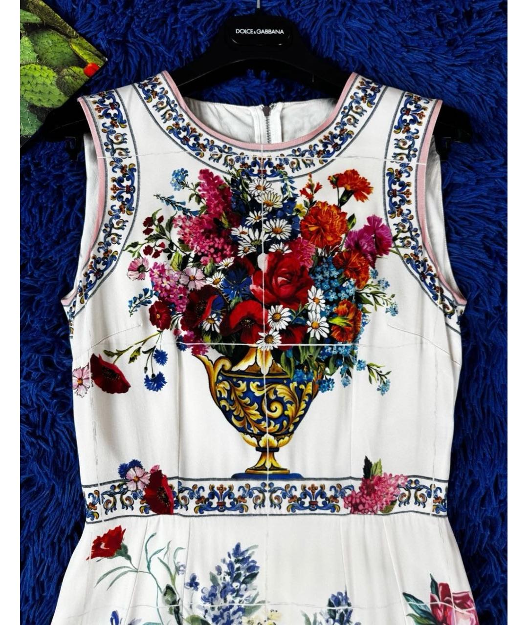 DOLCE&GABBANA Белое шелковое платье, фото 4