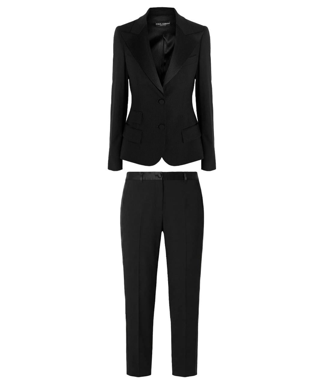 DOLCE&GABBANA Черный шерстяной костюм с брюками, фото 1